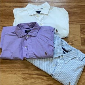 Purple and White Polo Button Downs